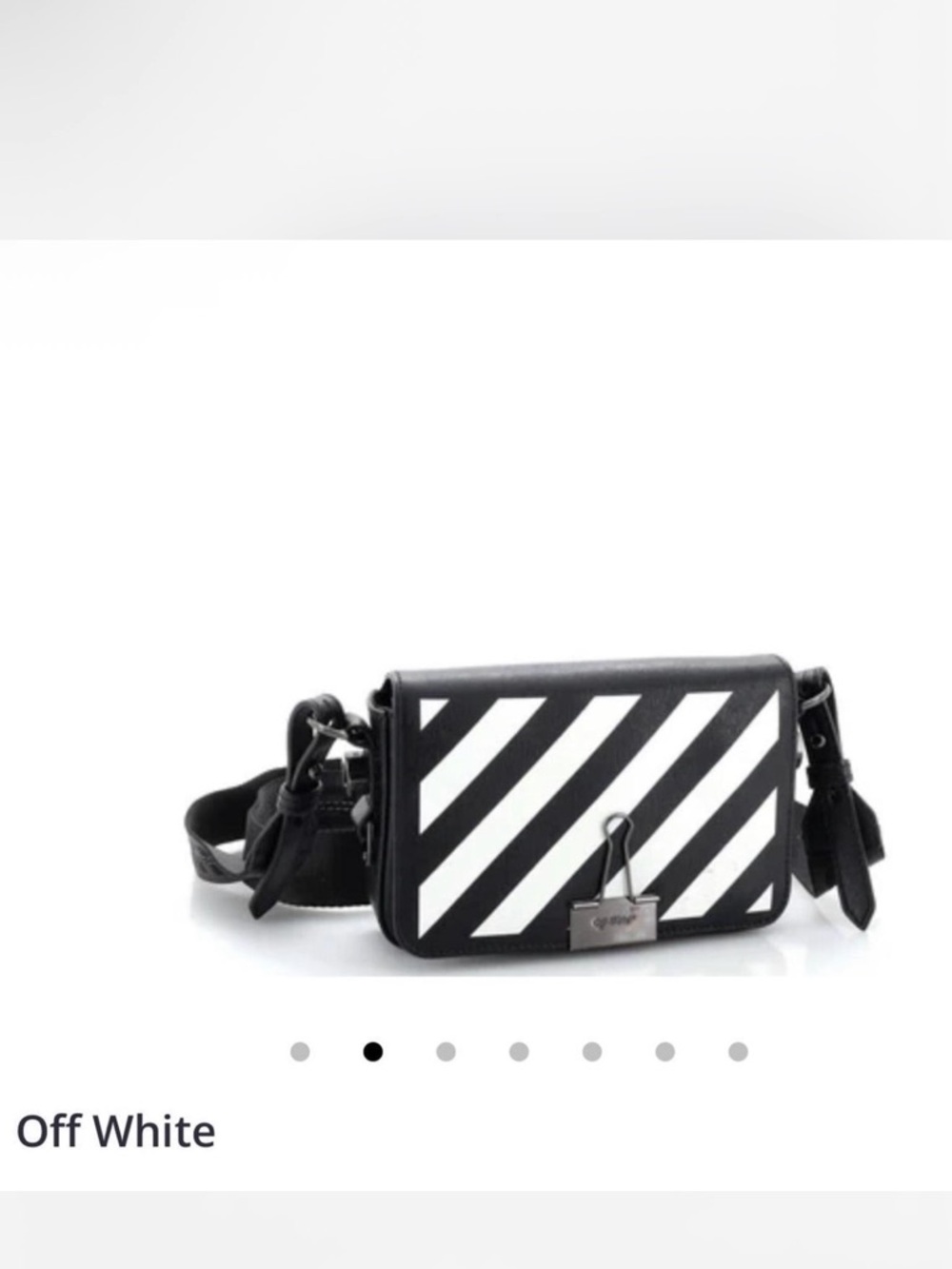 Off-White Black & White Diagonal Stripe Crossbody Bag